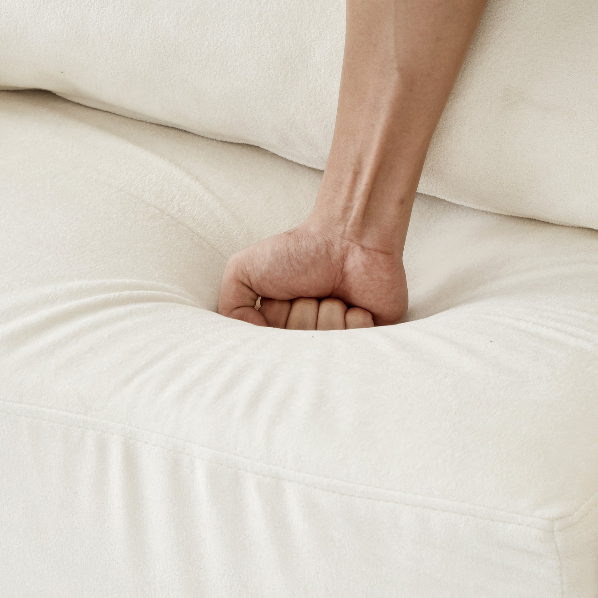 Modern Style Armchair Chaise Lounge Sofa Couch With Movable Storage Ottoman, USB Ports, Cup Holders, Phone Holder Chenille - Beige - Image 26