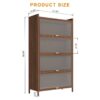 4 Flip Doors Cabinet, With Ample Storage Space For Living Room - Walnut - Image 4