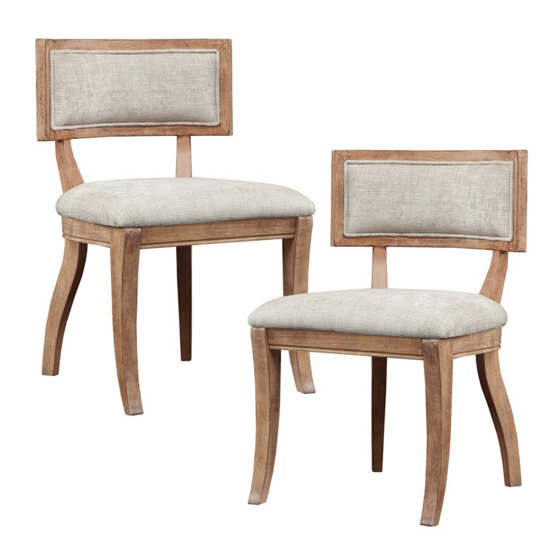 Classic Dining Chair With Curved Back (Set of 2) - Beige / Light Natural - Image 7