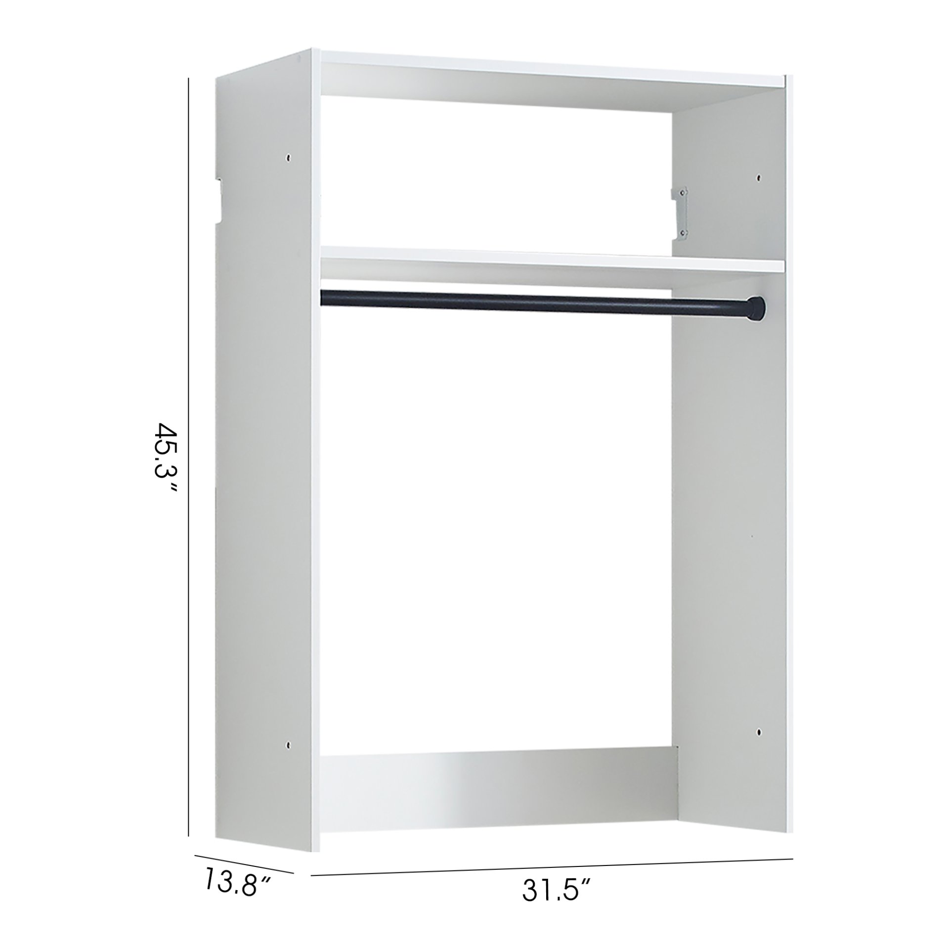 Devi - Wall Mounted Wood Closet System With Modular Versatility And Clean - White - Image 3