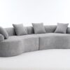 4 Seater Sofa With Chenille Fabric, 30D, 60 Hardness Full Sponge, 4 Pillow For Living Room, Home Furniture Sleeper Sectional Sofa For Apartment - Gray - Image 36