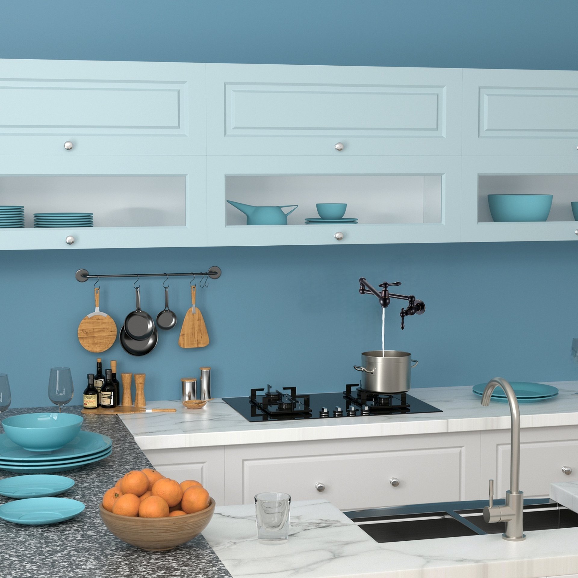 Design Pot Filler Faucet Wall Mount Kitchen Sink Faucet Folding Stretchable - Oil-Rubbed Bronze - Image 5