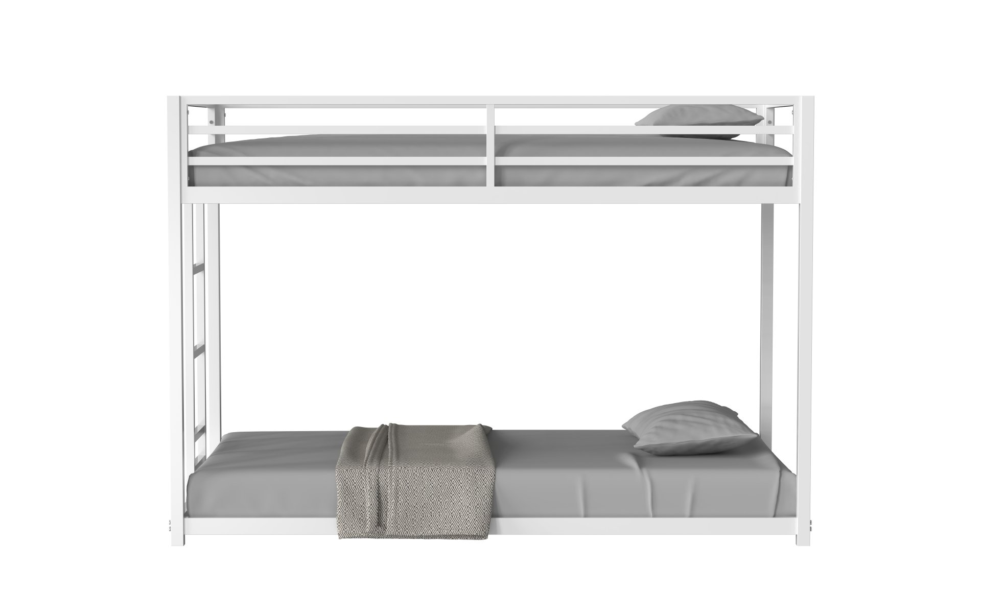 Adam - Twin Over Twin Metal Bunk Bed - White - Image 20