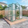 Newly Marketed Gain Height Windproof Aluminum Greenhouse 6 X 8 Ft Polycarbonate Greenhouse Raised Base And Anchor Aluminum Heavy Duty Walk - In Greenhouses For Outdoor Backyard In All Season - Green - Image 9