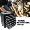 7 Drawers Multifunctional Tool Cart With Wheels - Black - Image 2