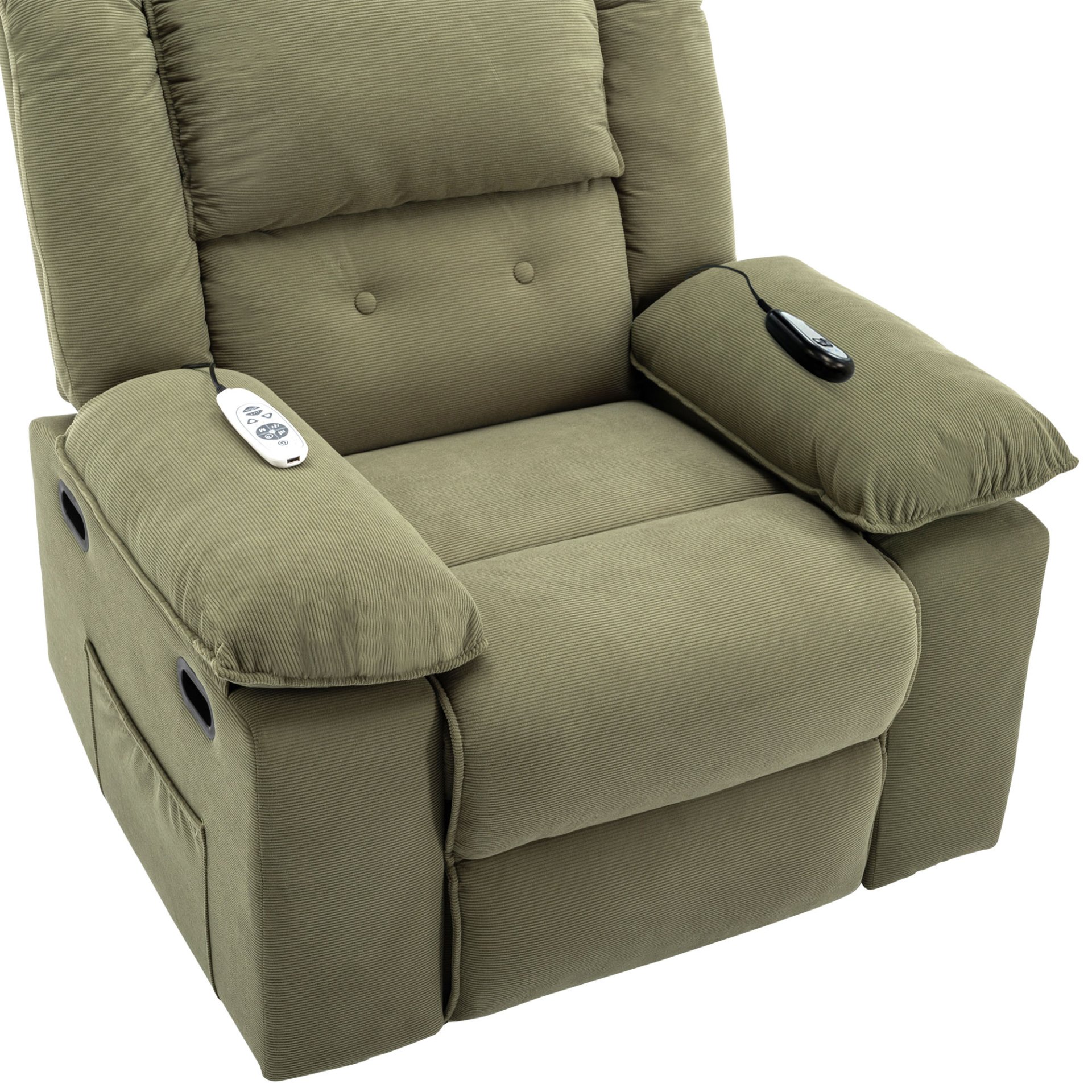Massage Recliner, Power Lift Chair & Adjustable Massage And Heating Function, Recliner Chair With Infinite Position And Side Pocket For Living Room - Green - Image 27
