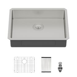 Ada-Compliant 23" Undermount Sink, Low Depth Single Bowl - Brushed Nickel