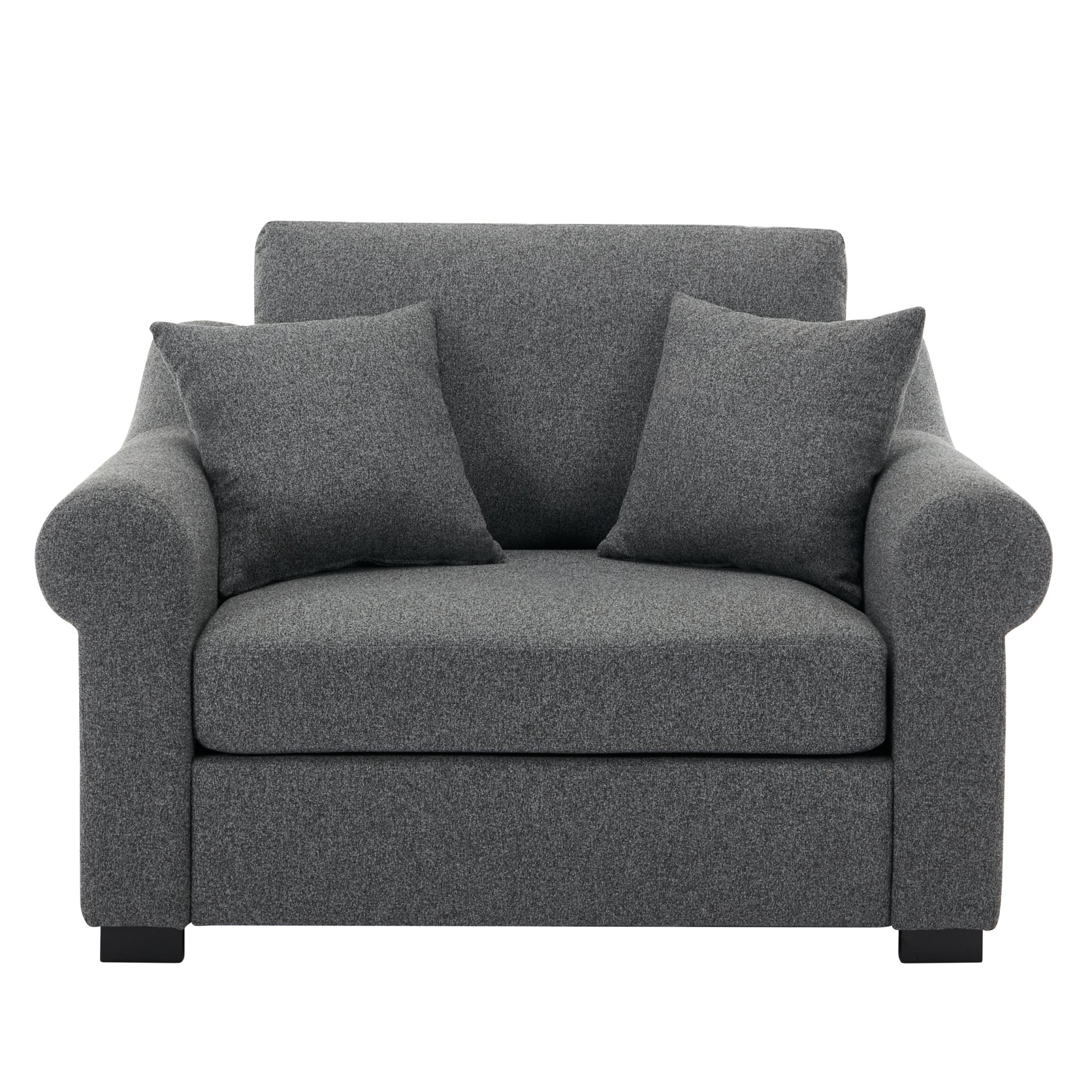 Modern Chenille Oversized Armchair, Chair And A Half, Single Sofa For Bedroom, Living Room, Wide - Gray - Image 10
