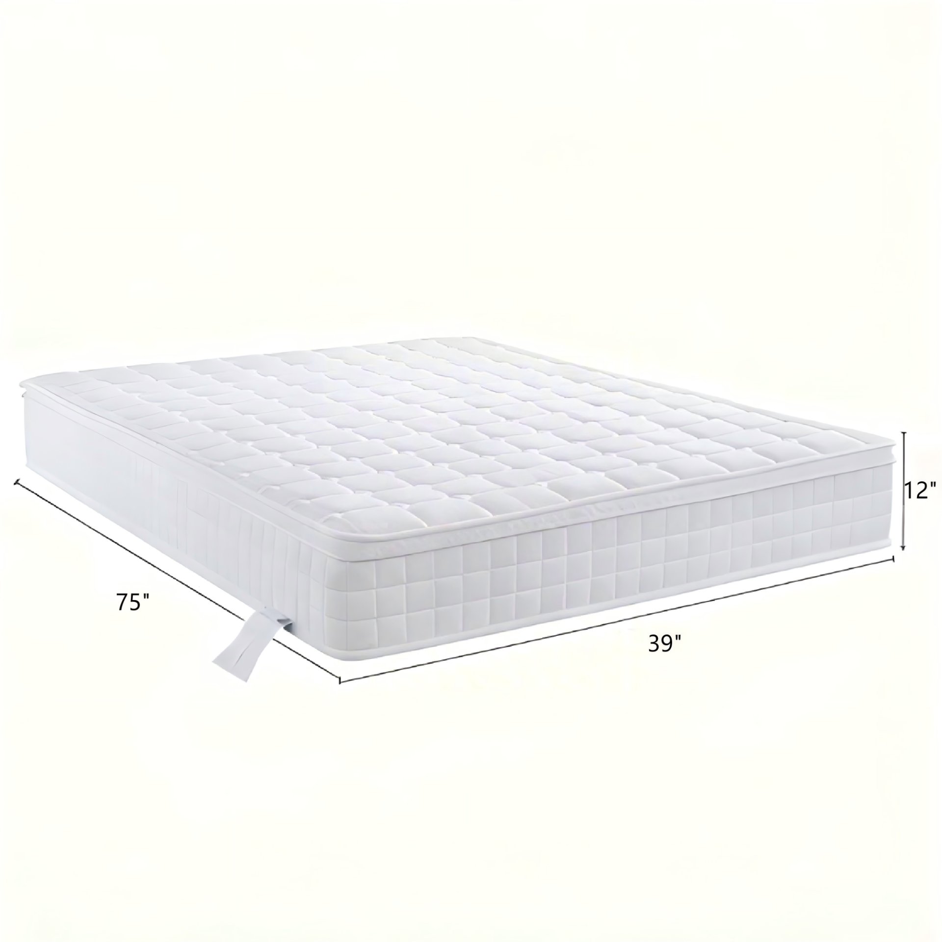 12" Twin Mattress, Innerspring Hybrid With Gel Foam For Motion Isolation, Pressure Relief & Edge Support - White - Image 7