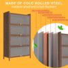4 Flip Doors Cabinet, With Ample Storage Space For Living Room - Walnut - Image 9