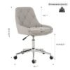Modern Teddy Fleece Fabric Dining Chair With Chrome Legs, Soft And Comfortable - Gray - Image 3