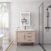 Bathroom Medicine Cabinet With Lights, LED Medicine Cabinet With Mirror, Lighted Medicine Cabinet With Defogger, Dimmer, Digital Clock & Temp Display, Surface Mount - Silver - Image 2