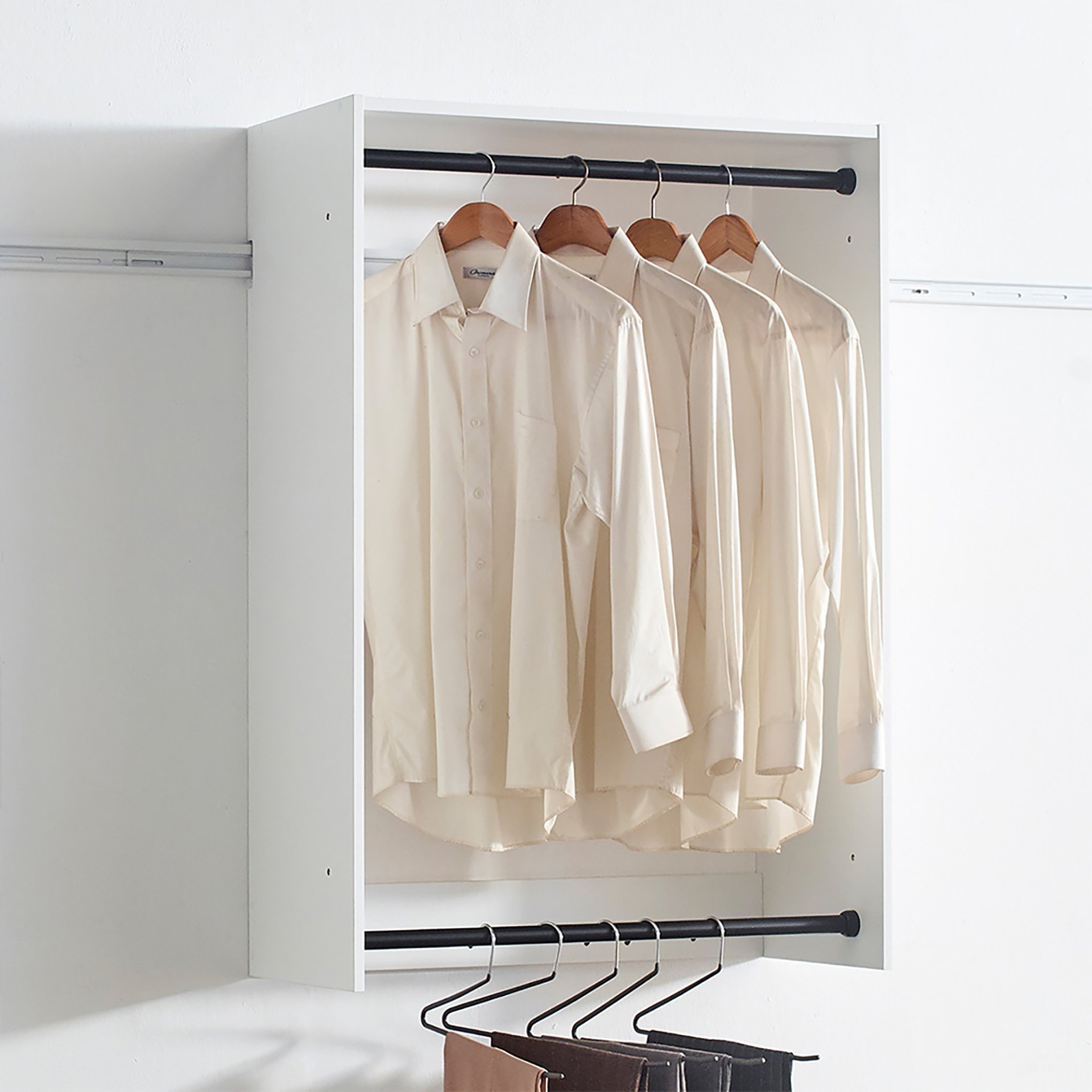 Devi - Wall Mounted Wood Closet System With Modular Versatility And Clean - White - Image 11