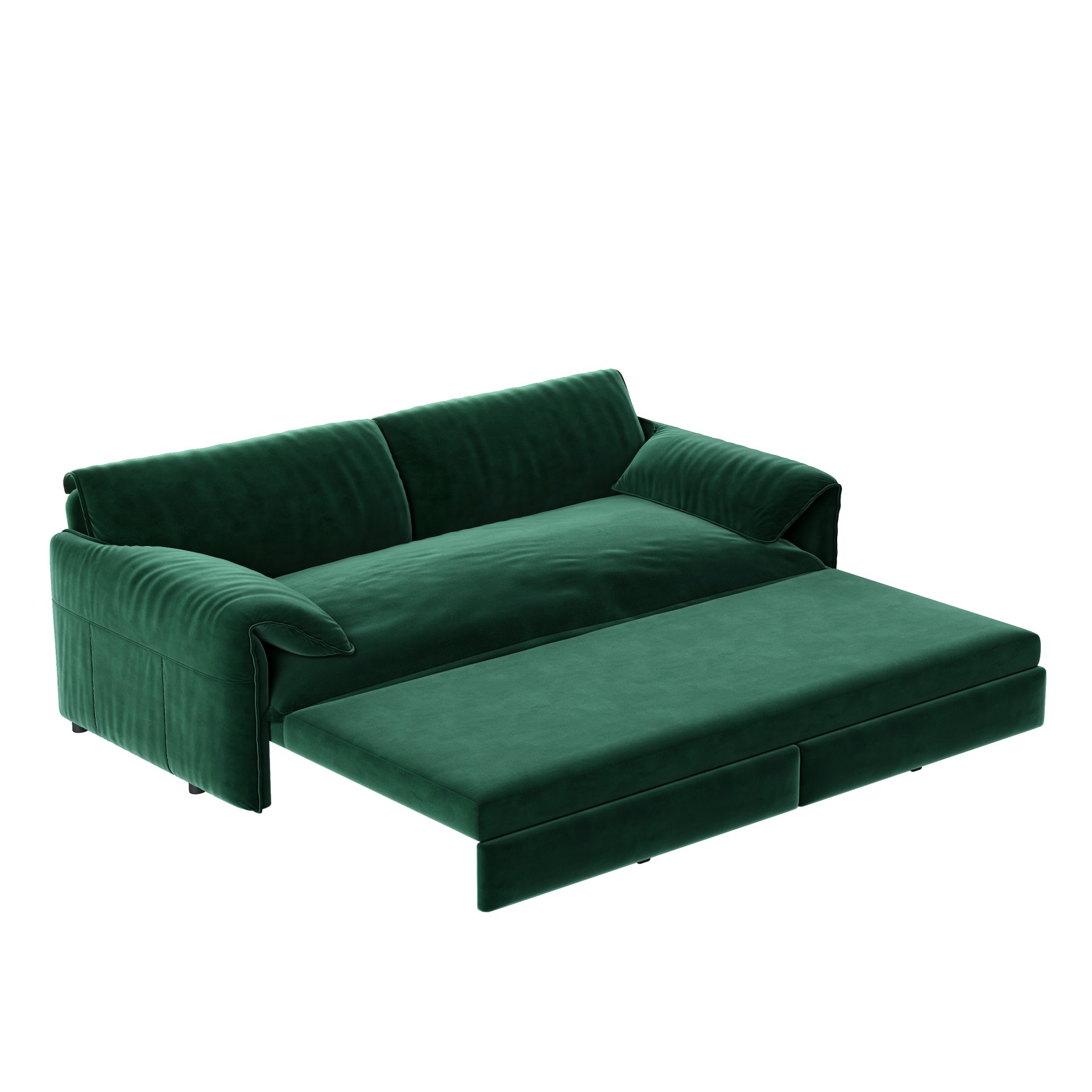 Queen Pull Out Sofa Bed, 3 In 1 Convertible Sleeper Sofa With Side Storage - Green - Image 11