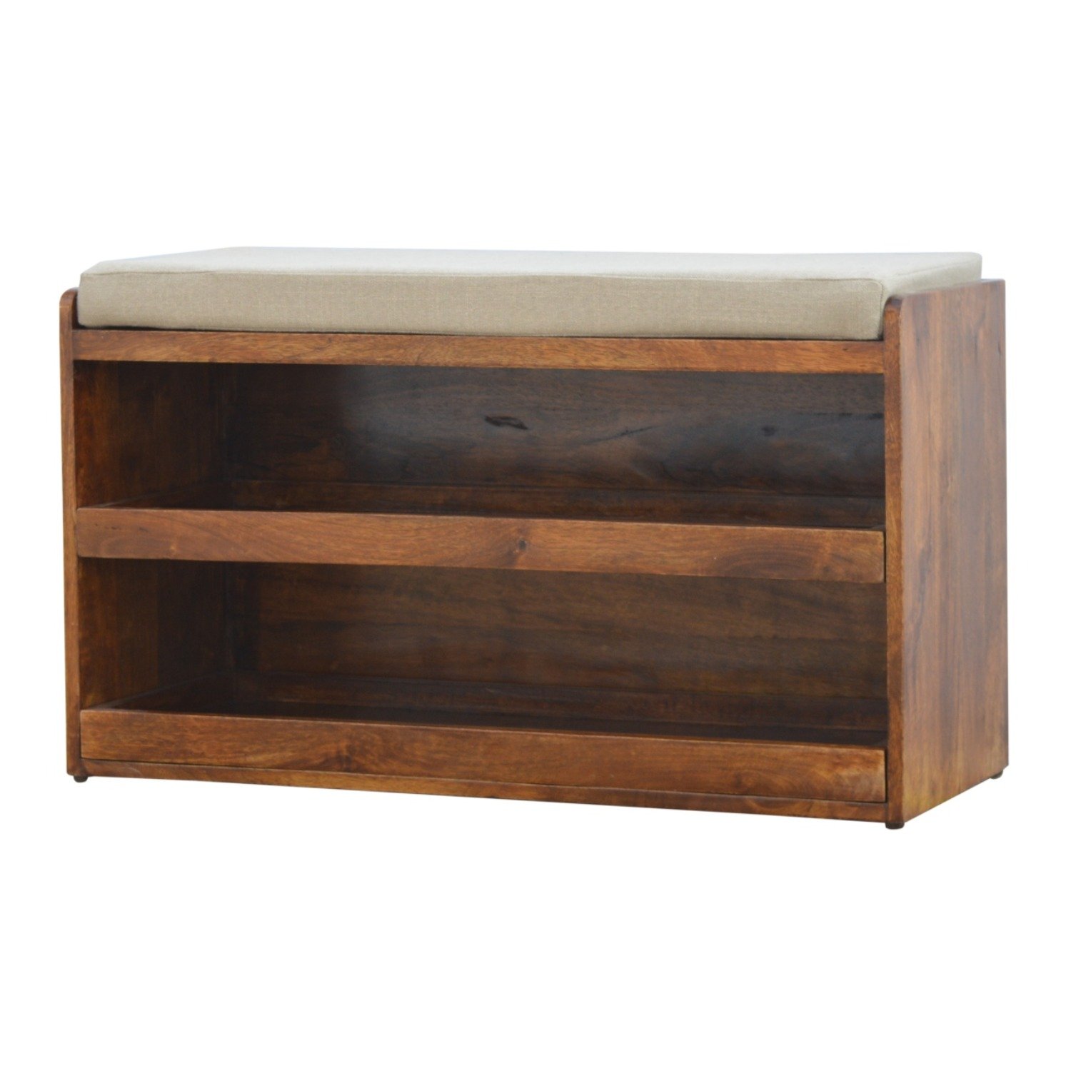 Pull Out Shoe Bench - Chestnut / Mud Linen - Image 5