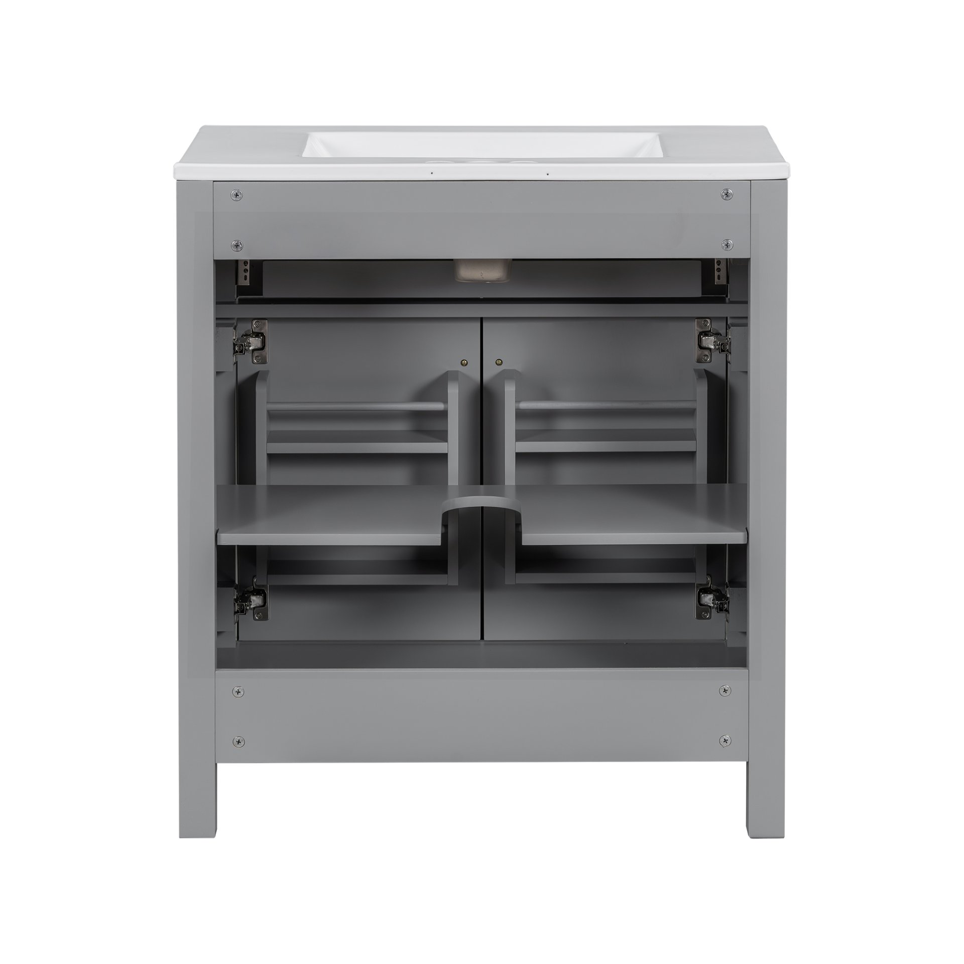 30" Bathroom Vanity With Sink And Soft Close Doors - Gray - Image 12