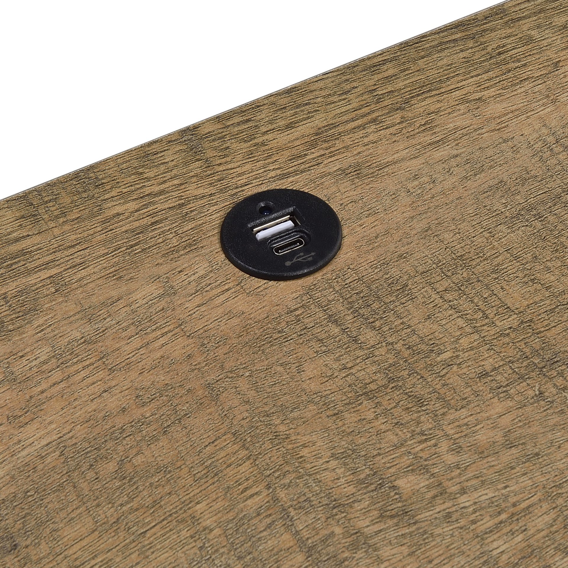 Nightstand With Dual USB Charging And Motion Sensor LED - Mango Color / Oak - Image 12