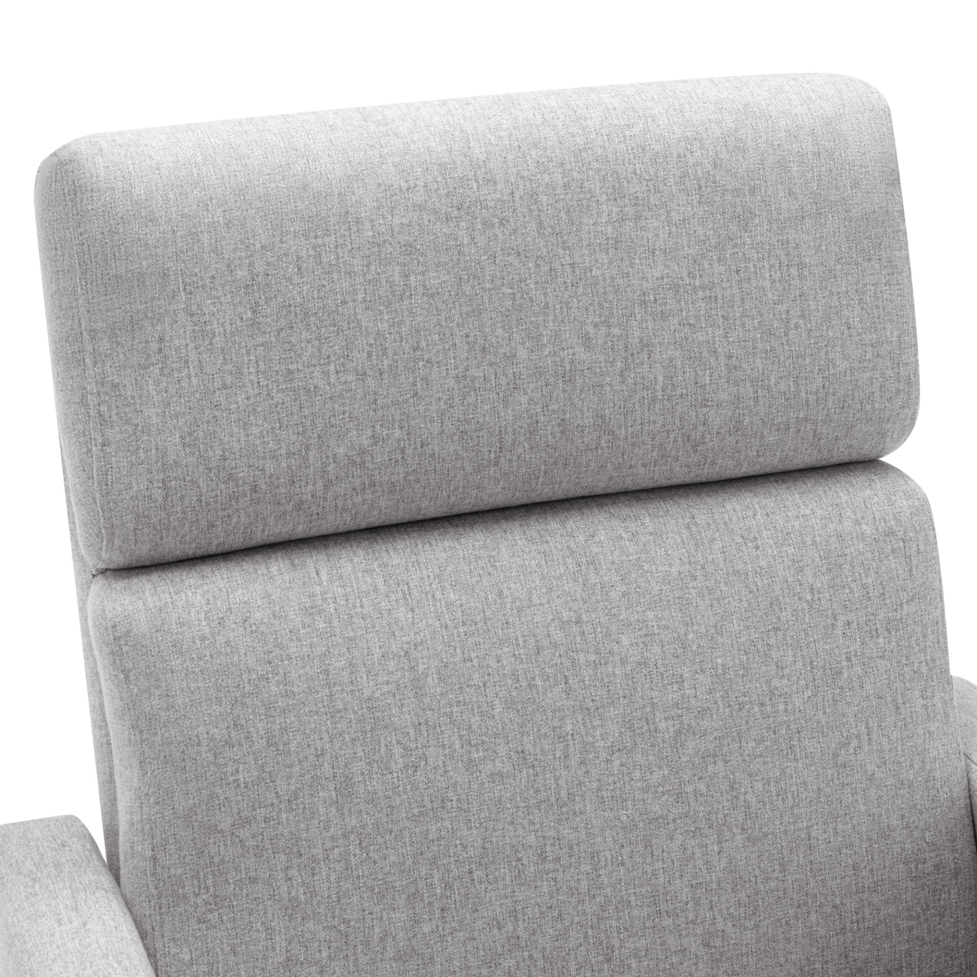 Modern Upholstered Rocker Nursery Chair Plush Seating Glider Swivel Recliner Chair - Gray - Image 11