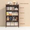 4 Flip Doors Cabinet, With Ample Storage Space For Living Room - Walnut - Image 7