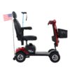 Max Plus - 4 Wheels Outdoor Compact Mobility Scooter With 2 Pieces X 20Ah Lead Acid Battery, 16 Miles, Cuo Holders & USB Charger Port - Red - Image 3