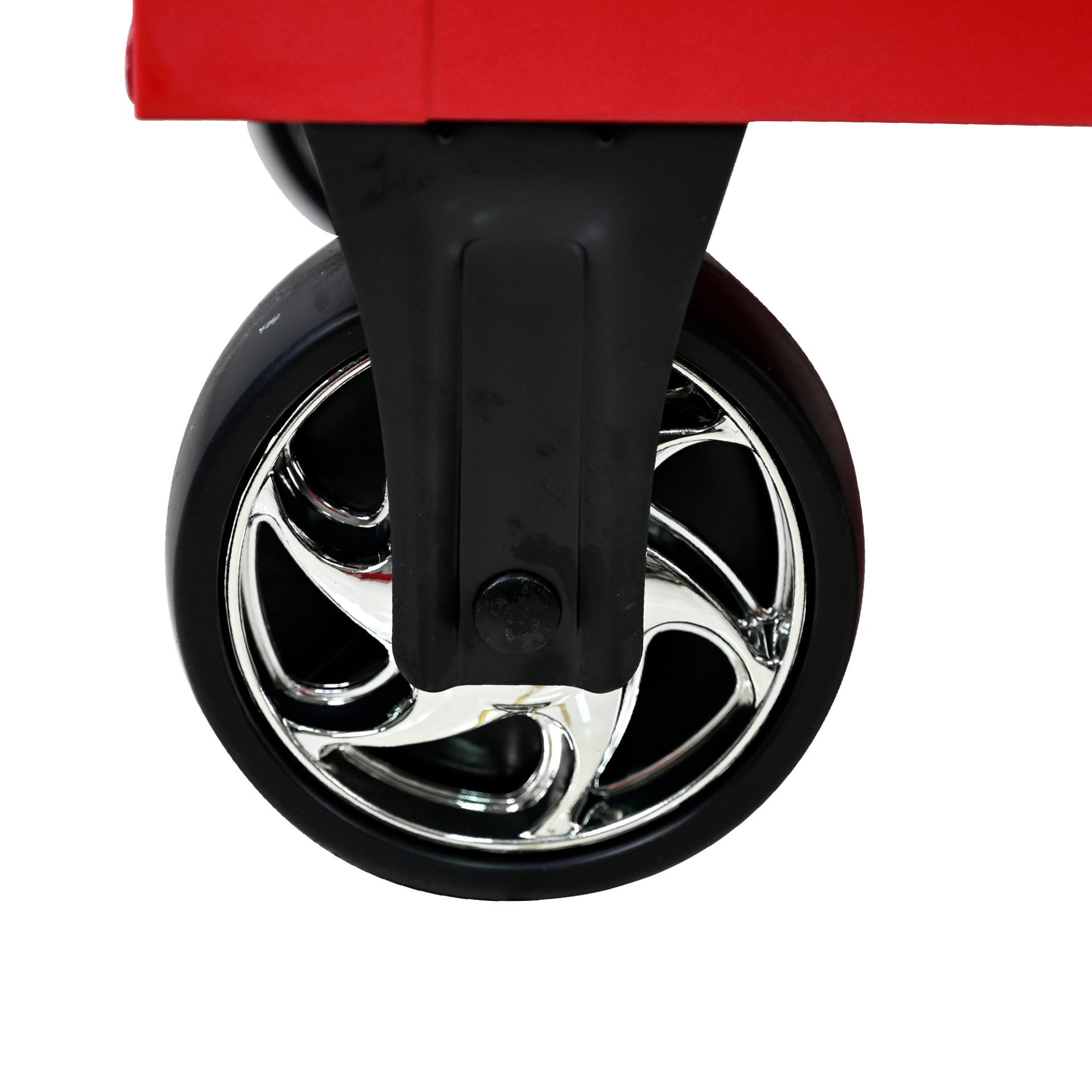 9 Drawer Multifunctional Steel Tool Cart With Wheels And Wooden Top - Red - Image 12