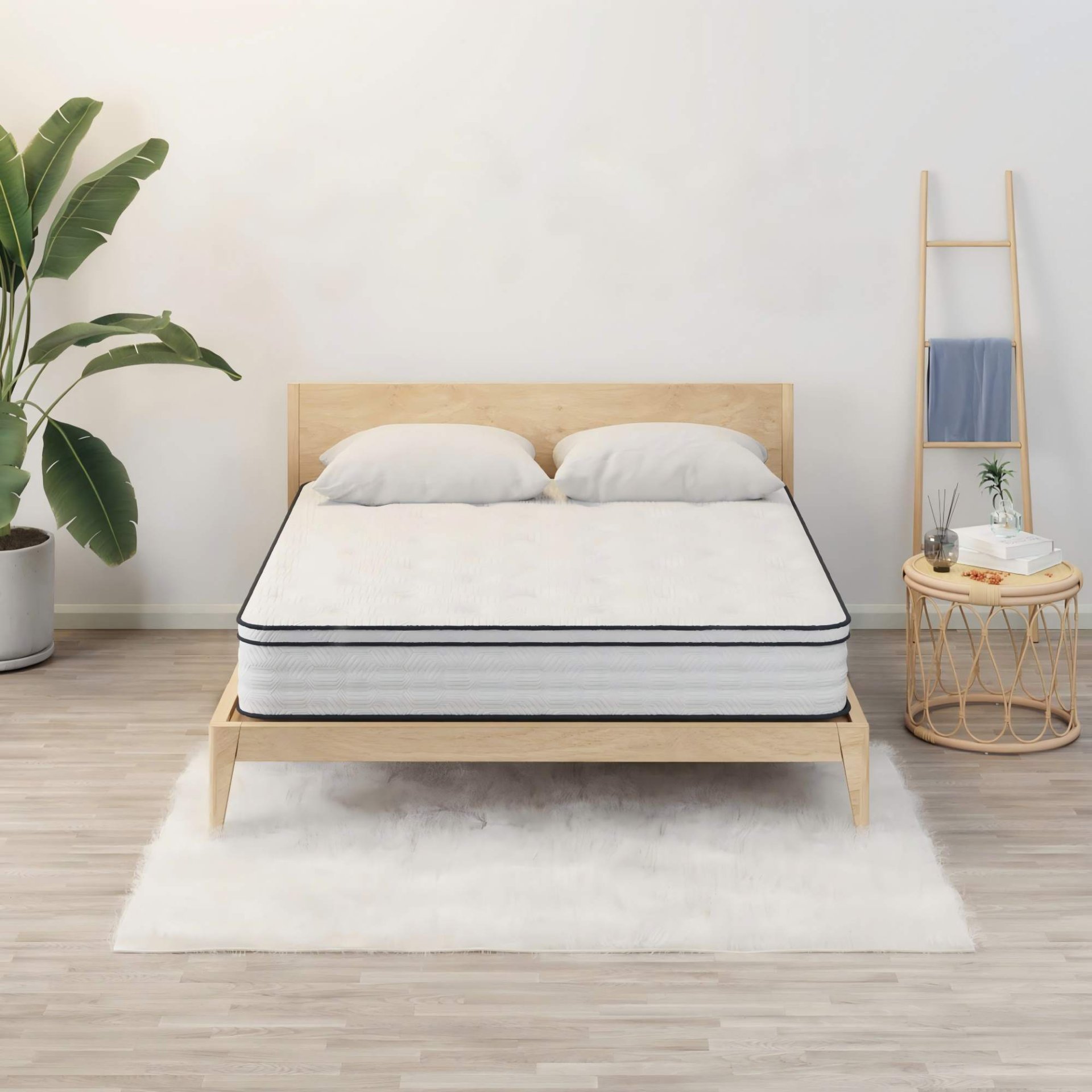12'' Queen Hybrid Mattress With Pocket Springs And Memory Foam, Medium Firm Support - White - Image 2