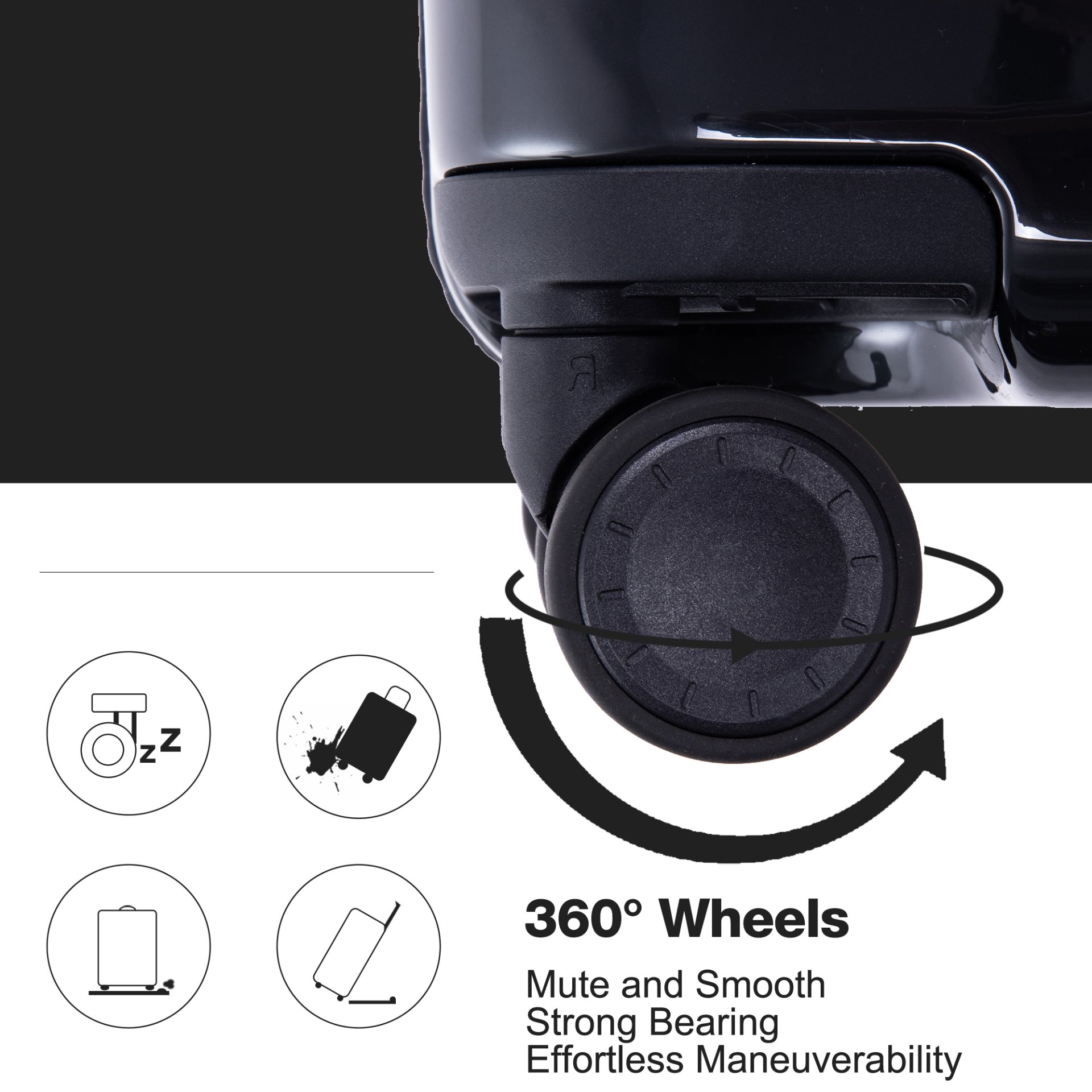 24" Luggage Lightweight Suitcase Tsa Lock USB Port Luggage Wheel Lock Artificial Leather Top Handle Spinner Wheels - Black - Image 8