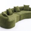 4 Seater Sofa With Chenille Fabric, 30D, 60 Hardness Full Sponge, 4 Pillow For Living Room, Home Furniture Sleeper Sectional Sofa For Apartment - Green - Image 26