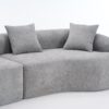 4 Seater Sofa With Chenille Fabric, 30D, 60 Hardness Full Sponge, 4 Pillow For Living Room, Home Furniture Sleeper Sectional Sofa For Apartment - Gray - Image 37