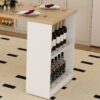 Expandable Kitchen Island With Dining Table - White - Image 12