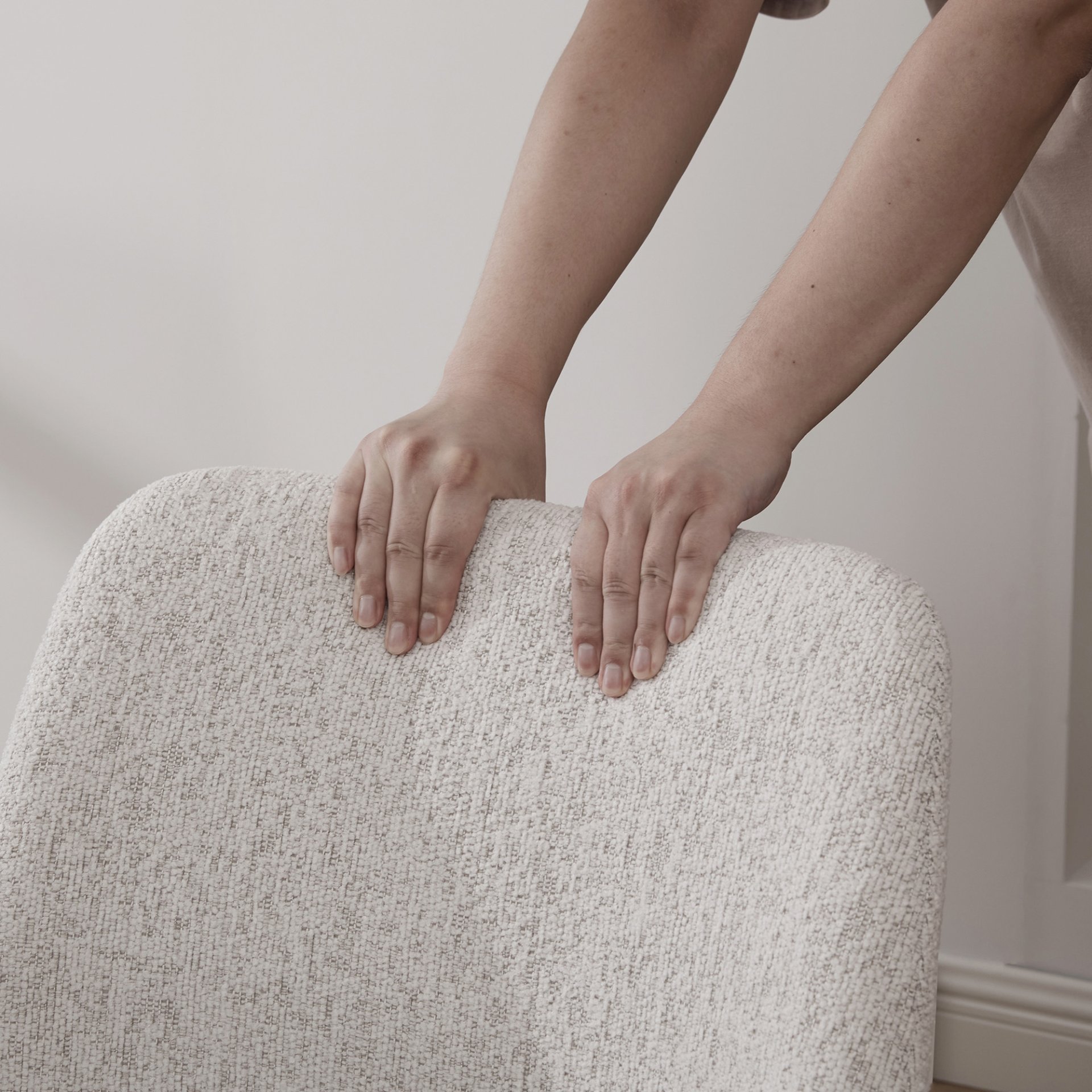 Dining Chair, High Curved Backrest (Set of 2) - Beige - Image 11