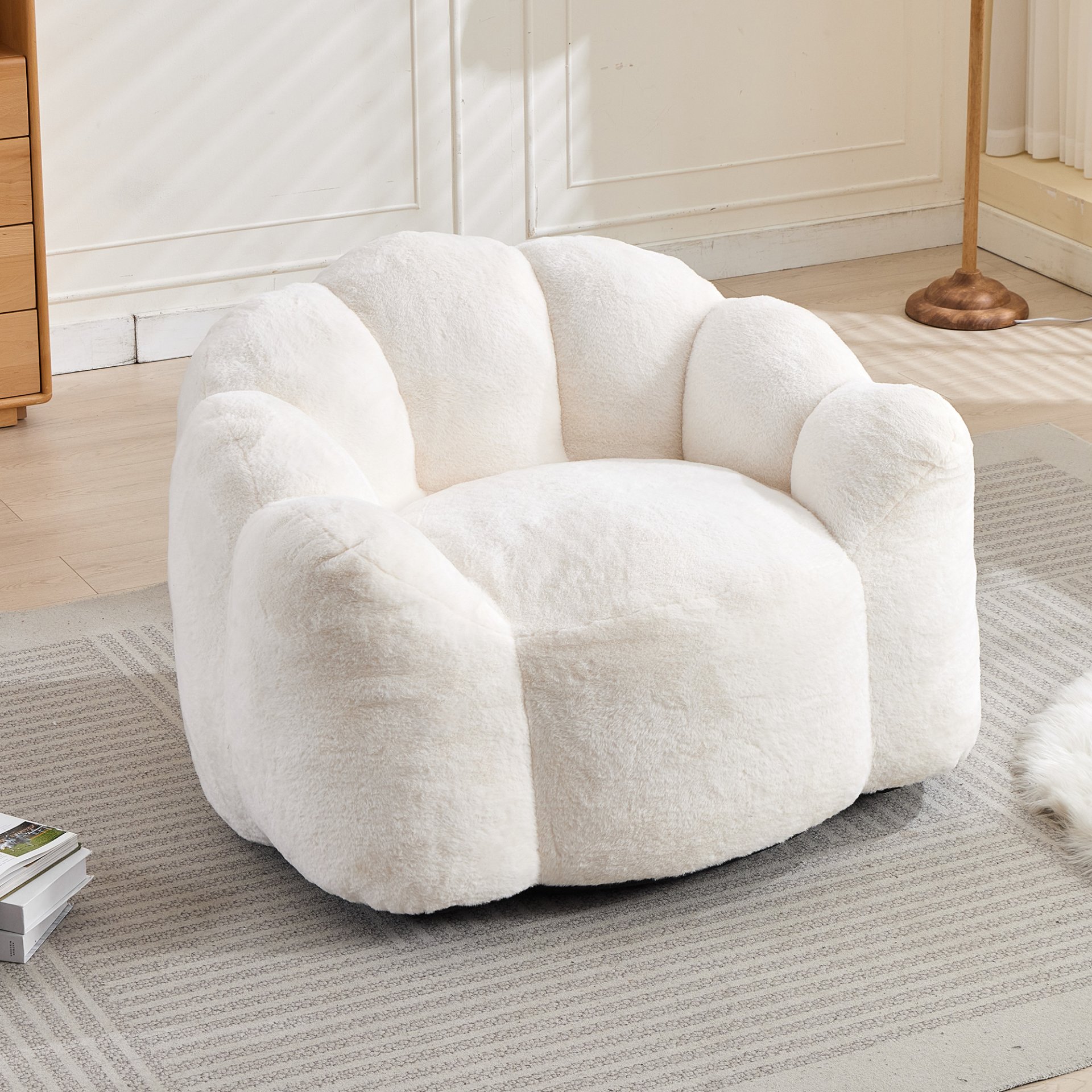 Lotus Compression Sofa Bean Bag With Pull Ring - White - Image 2