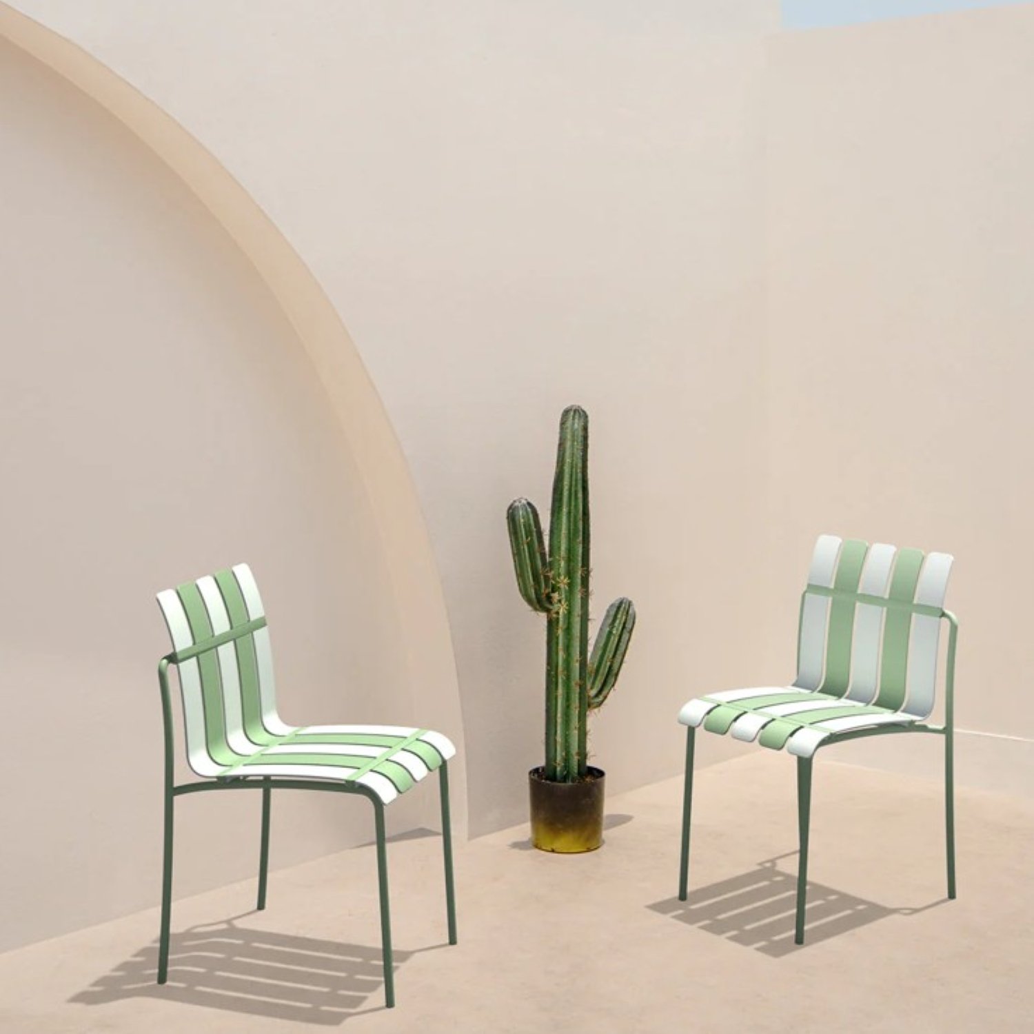 4 Piece Set Of Single Chairs With Modern Color Blocking Design, UV Resistant And Rust Proof - Haze Green / White - Image 19