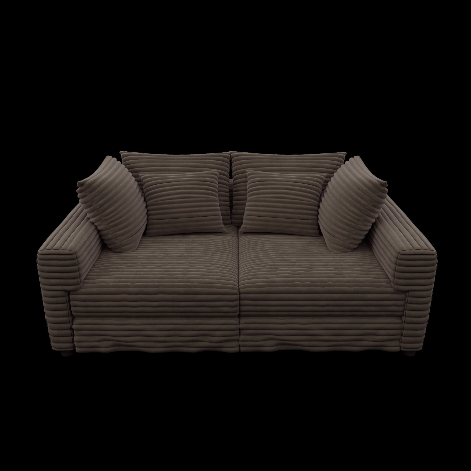 4 Seat Sofa, Deep Seat Couches With Soft Pillows And 3 Ottomans, Convertible Sofa Lounge Chair, For Living Room - Camel - Image 15