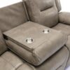 3 Seater Home Theater Recliner Manual Recliner Chair With A Led Light Strip Two Built-In Cup Holders For Living Room - Gray - Image 20