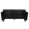 Refined 4 Door Credenza With Arc Legs & Bronze Clasps, Advanced Storage Design - Black - Image 10