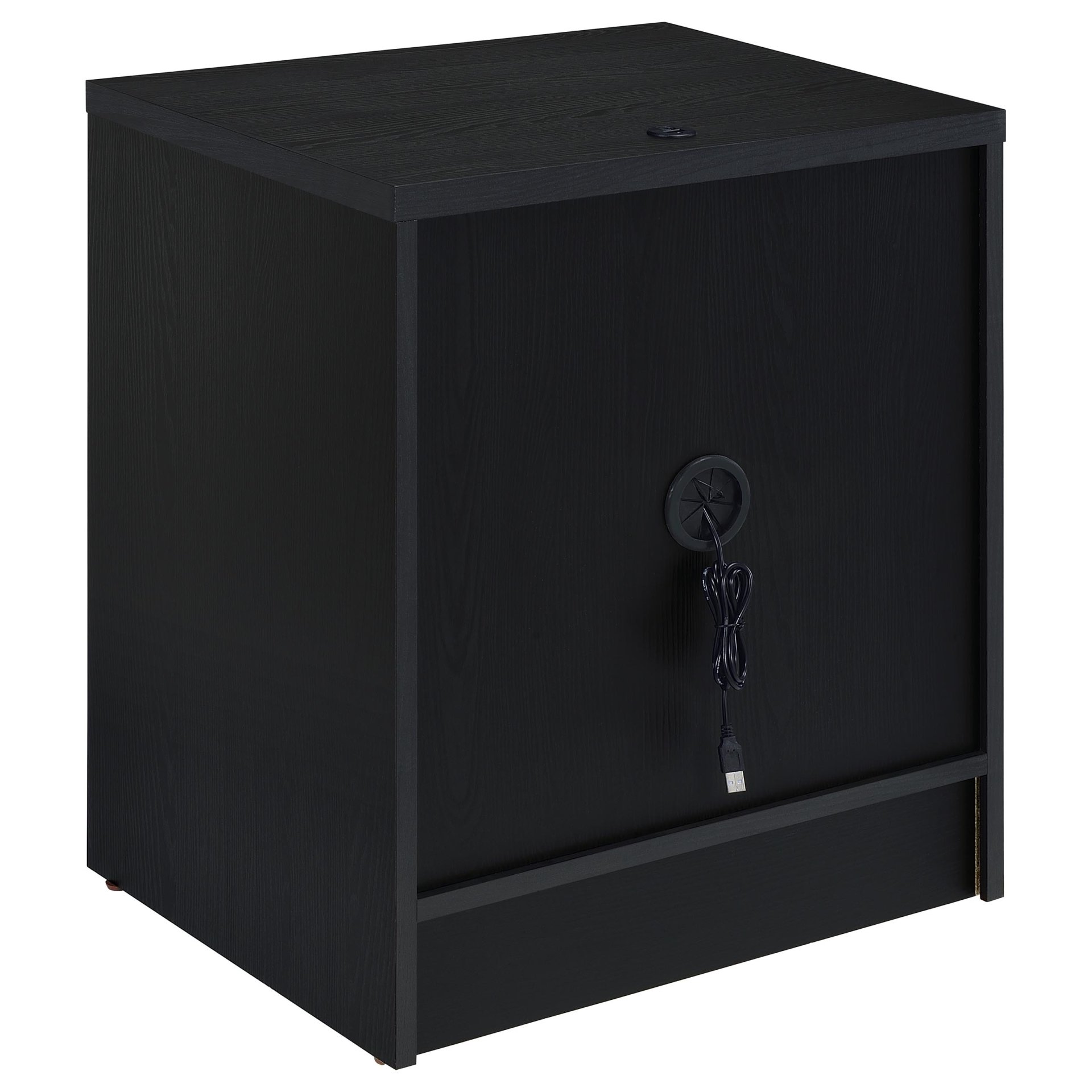 Nightstand Grain With Dual USB Ports And Motion Sensor LED Light - Black - Image 10