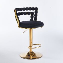 Bar Chair With Tube Legs (Set of 2) - Golden / Black