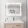 36" X 30" Medicine Cabinet With LED Vanity Mirror, Anti-Fog Recessed Or Surface Mount Bathroom Double Door Large Storage 3000K~6000K Bright Lighted Aluminum Storage Cabinet With Touch Switch - Silver - Image 8