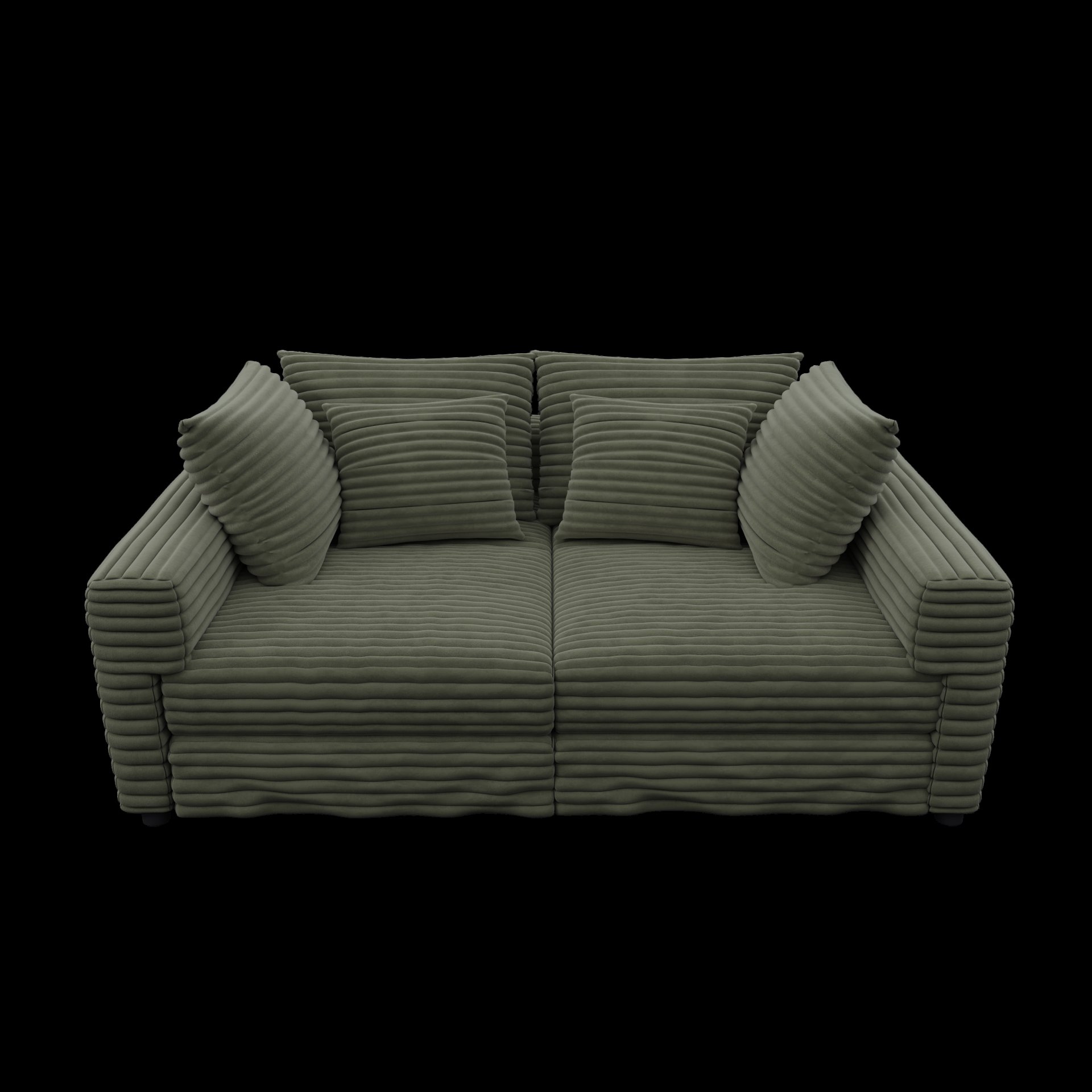 4 Seat Sofa, Deep Seat Couches With Soft Pillows And 2 Ottomans, Convertible Sofa Lounge Chair, For Living Room - Green - Image 22