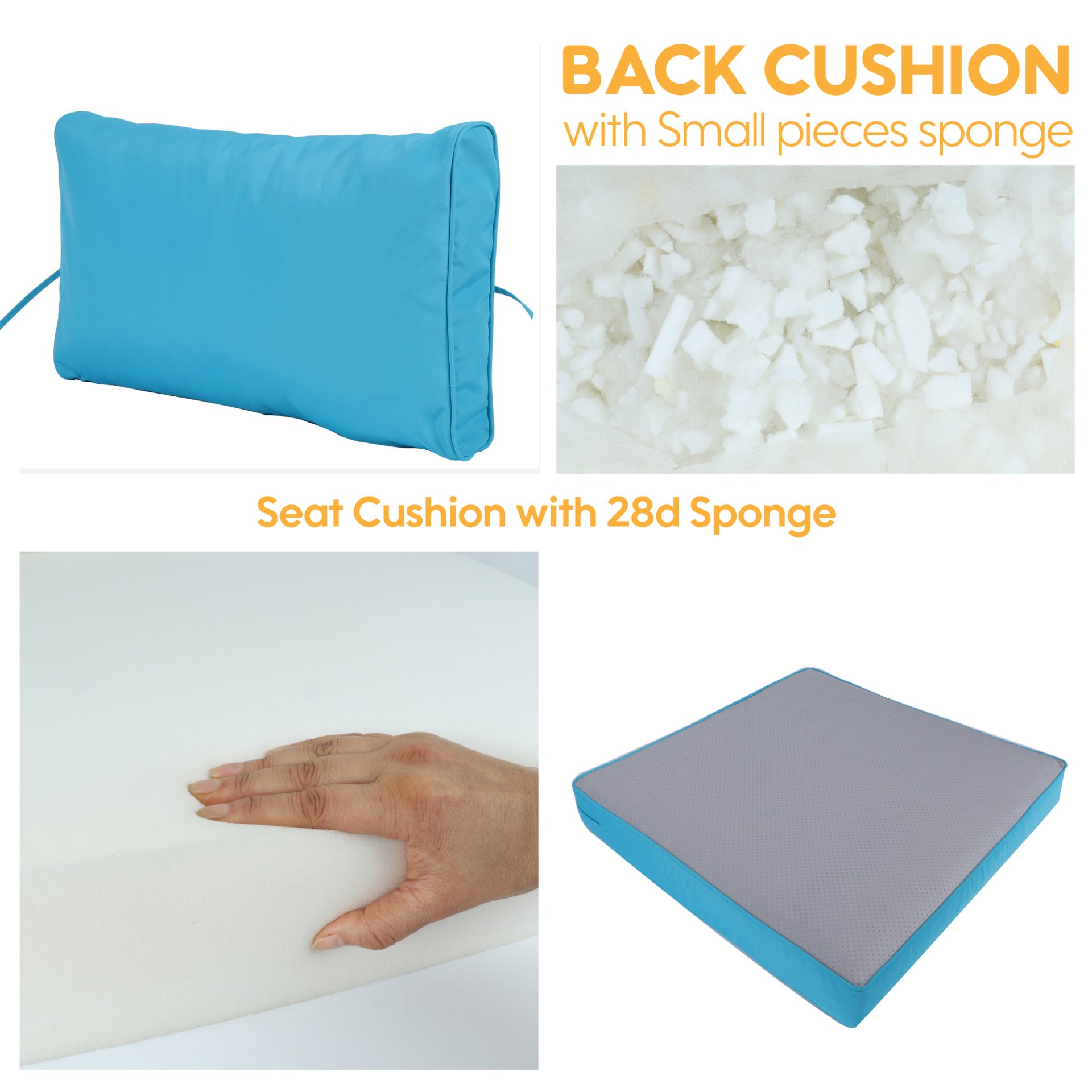 Outdoor Deep Seat Cushions For Patio Furniture Replacement, Cushion Set For Sectionals - Sky Blue - Image 14