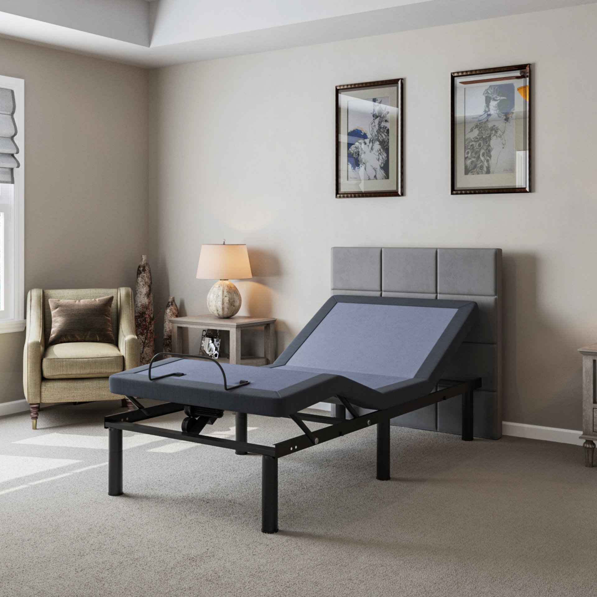 Bt2000 - Twin Long Adjustable Bed Base With Full-Range Positions Adjustment - Blue / Gray - Image 7
