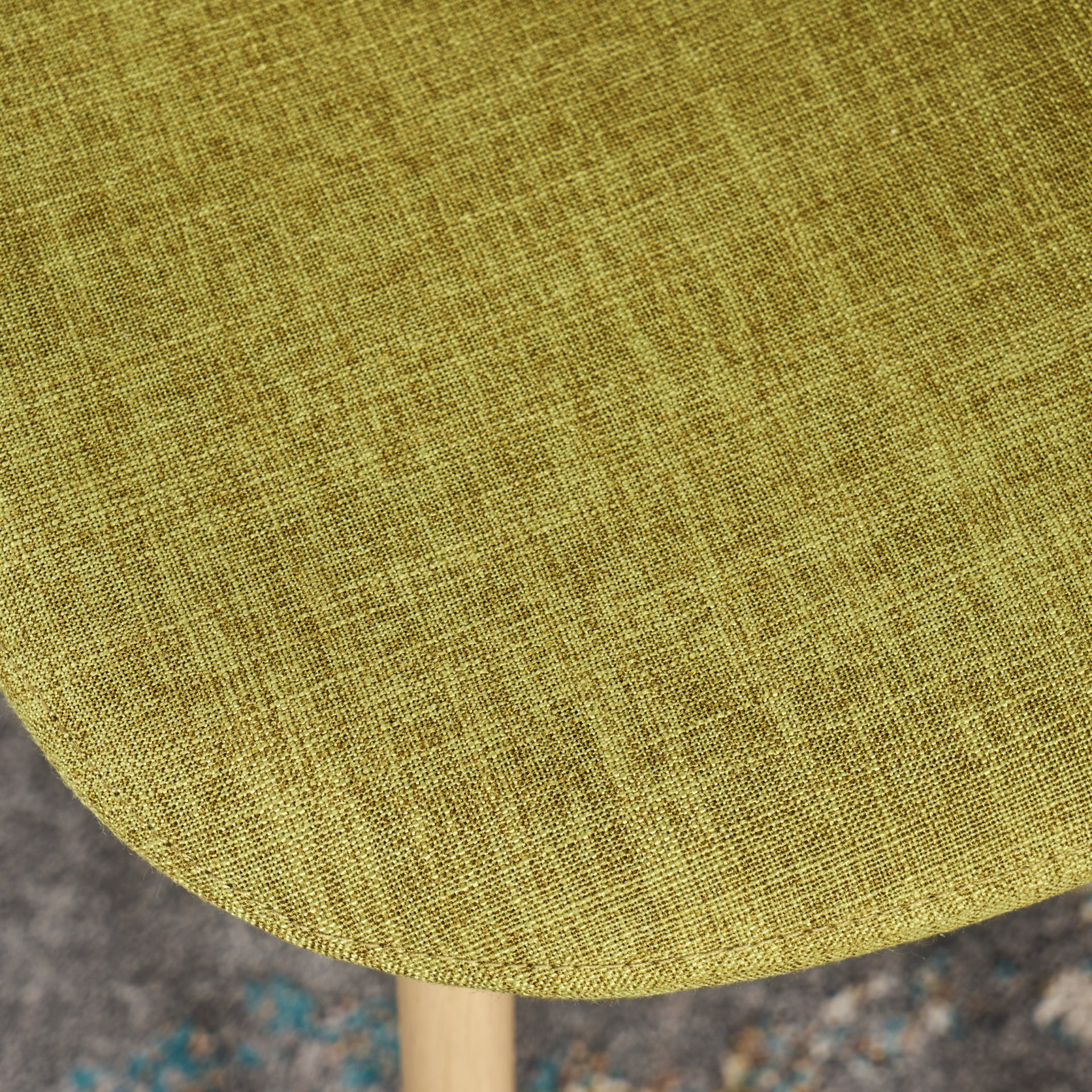 Contemporary Dining Chair Set With Upholstered Fabric And Iron Legs - Green / Light Brown - Image 4