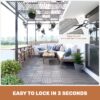 10 Piece Interlocking Deck Tiles Striped Pattern, Square Acacia Hardwood Outdoor Flooring For Patio, Bancony, Pool Side - Light Gray - Image 30