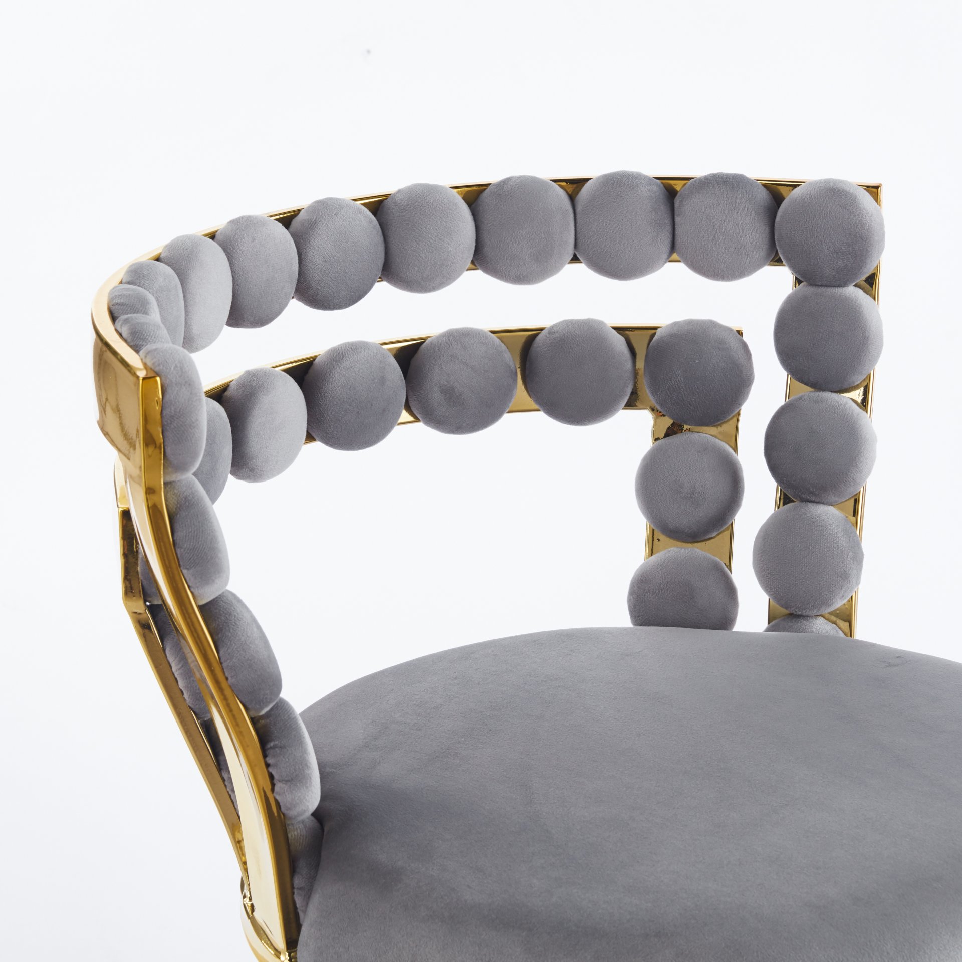 Bar Chair With Tube Legs (Set of 2) - Golden / Grey - Image 6