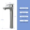 Single Handle Vessel Sink Faucet With Tall Spout For Bathroom Vanity - Brushed Nickel - Image 3