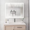 Bathroom Medicine Cabinet With Lights, LED Medicine Cabinet With Mirror, Double Door Lighted Medicine Cabinet With Defogger, Dimmer, Clock & Temp Display, 2 Outlets & USB Ports - Silver - Image 6