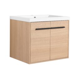 Bathroom Vanity Set With Resin Countertop Sink, 2 Doors - Oak