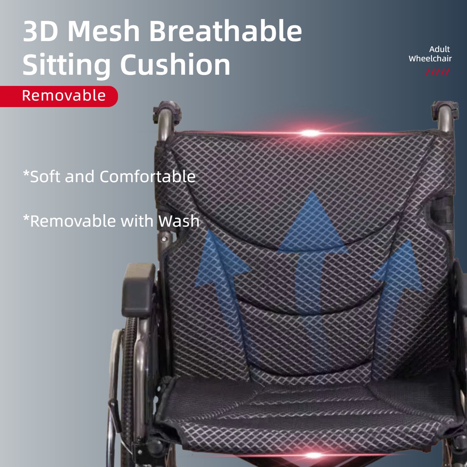 Lightweight Wheelchair Foldable Manual Transport Chair With Double Brakes 300 Lbs Capacity & 24" Tires Safe Durable All Terrain Wheelchair For & Disabled - Dark Gray - Image 8