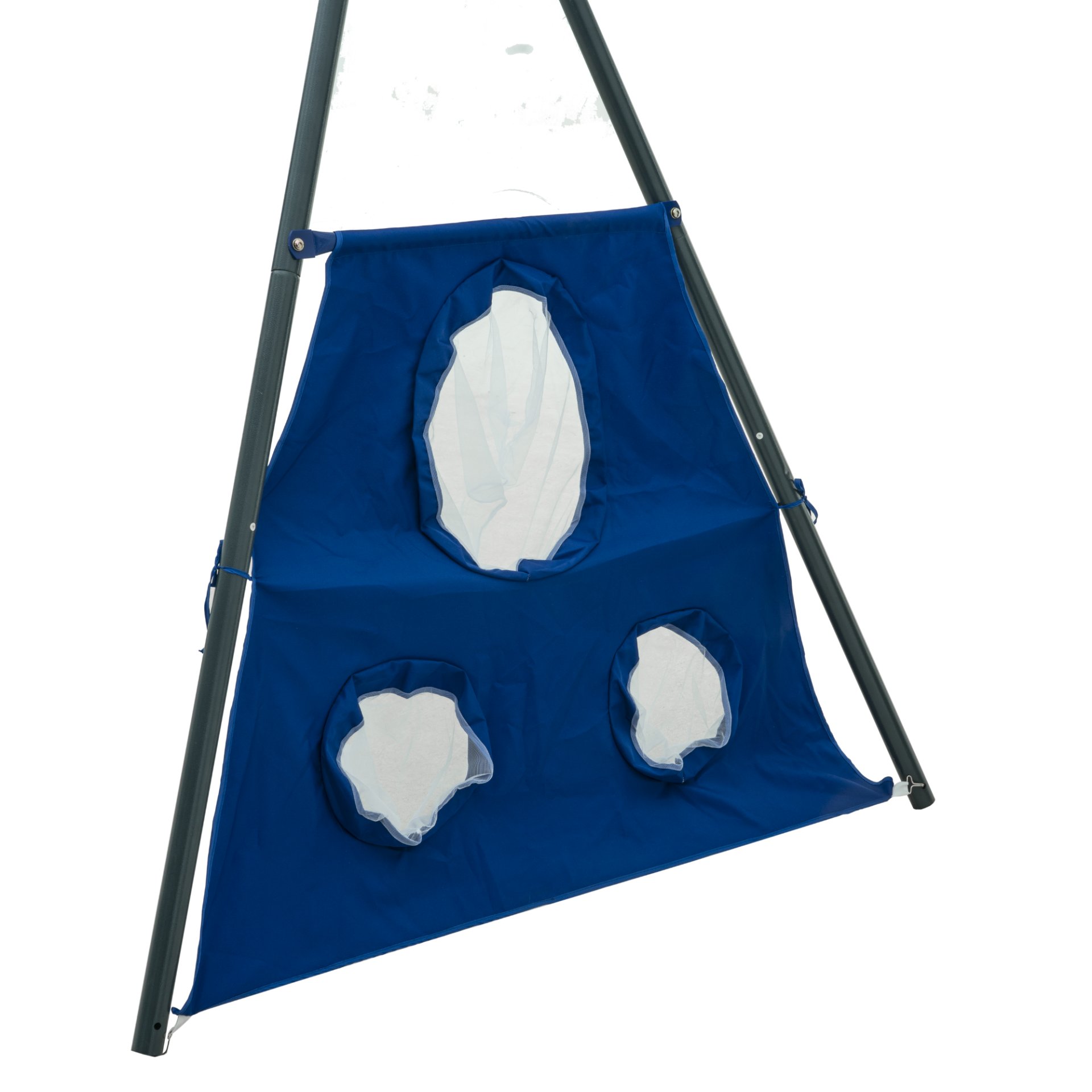 Xns052 Interesting Six Function Swingset With Net Swing Metal Plastic Safe Swing Set 440Lbs For Outdoor Playground For Age 3+ With 31.5" Net Swing - Gray / Blue - Image 6